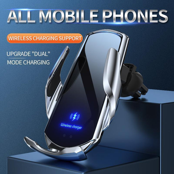 Wireless Automatic Sensor Car Phone Holder and Charger BckMall